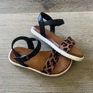 Cheetah black sandals